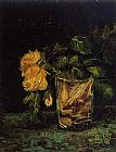 Vincent van Gogh Glass with Roses painting